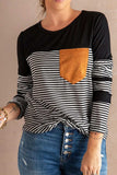Striped Round Neck Long Sleeve T-Shirt - Trendsi - Flyclothing LLC