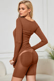 Basic Bae Built-In Shapewear Square Neck Long Sleeve Maxi Dress - ShopBasicbae - Flyclothing LLC
