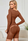 Basic Bae Built-In Shapewear Square Neck Long Sleeve Maxi Dress - Trendsi - Flyclothing LLC