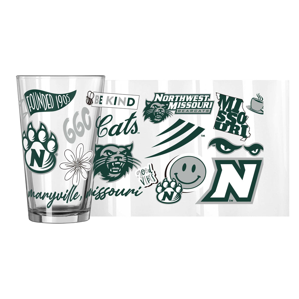 NW Missouri State 16oz Native Pint Glass - Logo Brands - Flyclothing LLC