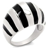 30914 - High-Polished 925 Sterling Silver Ring with Epoxy in Jet - Alamode - Flyclothing LLC