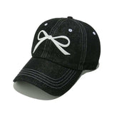 Bow Embroidered Denim Baseball Cap - Trendsi - Flyclothing LLC
