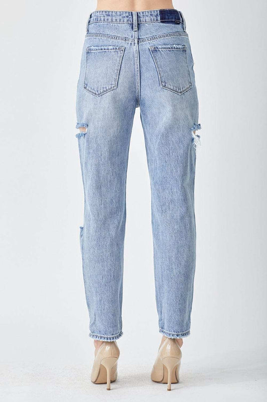 RISEN Distressed Slim Cropped Jeans - Trendsi - Flyclothing LLC