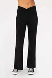 Mono B Cross Pleat Flare Pants - Trendsi - Flyclothing LLC