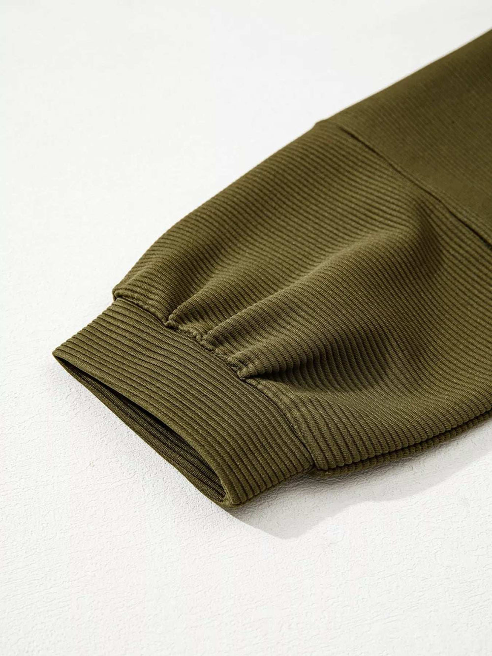 Ribbed Knit Oversized Sweatshirt - Trendsi - Flyclothing LLC