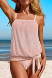 Square Neck Spaghetti Strap Tankini Set - Trendsi - Flyclothing LLC