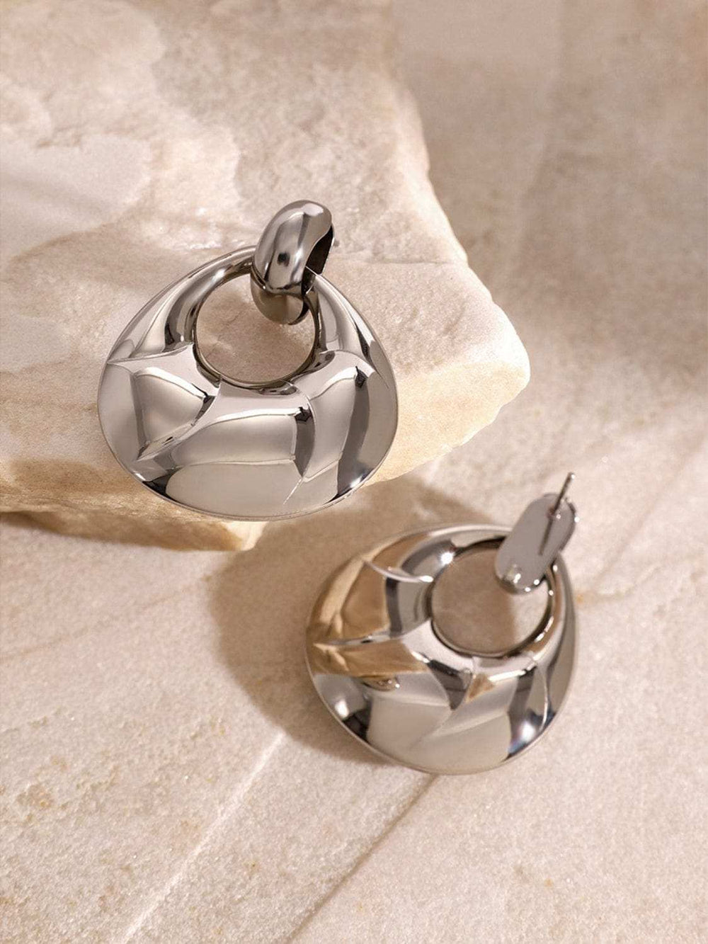 Stainless Steel Teardrop Shape Earrings - Trendsi - Flyclothing LLC