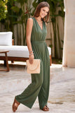 Surplice Wide Strap Jumpsuit with Pockets - Trendsi - Flyclothing LLC