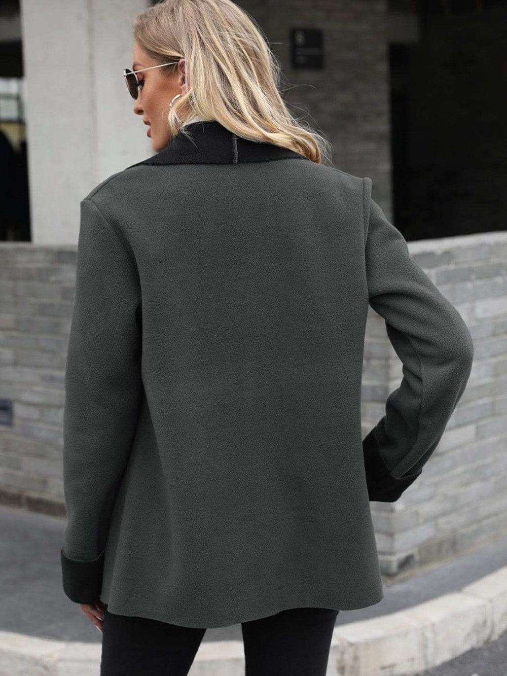 Open Front Long Sleeve Jacket - Trendsi - Flyclothing LLC