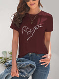 Dog Graphic Round Neck T-Shirt - Trendsi - Flyclothing LLC