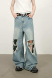 Men's Raw Hem Distressed Jeans - Trendsi - Flyclothing LLC