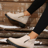 Side Zip Ankle Boots - Trendsi - Flyclothing LLC