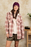 Drawstring Plaid Long Sleeve Hooded Jacket - Trendsi - Flyclothing LLC