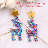 Acrylic Christmas Reindeer Dangle Earrings - Trendsi - Flyclothing LLC