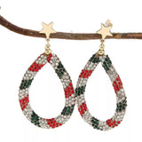 Christmas Rhinestone Teardrop Earrings - Trendsi - Flyclothing LLC