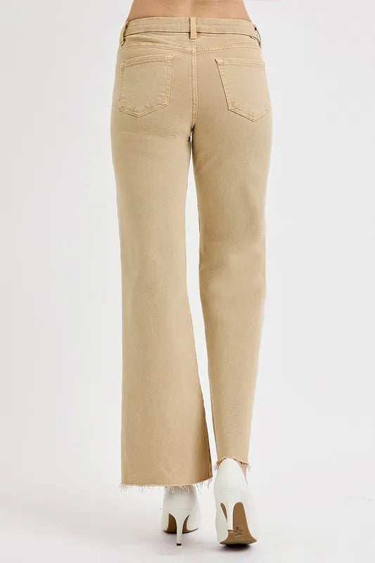 RISEN Full Size Raw Hem Wide Leg Jeans Plus Size - Trendsi - Flyclothing LLC