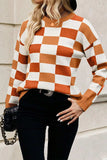 Color Block Round Neck Sweater - Trendsi - Flyclothing LLC