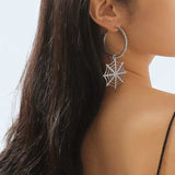 Halloween Spider Web Dangle Hoop Earrings - Trendsi - Flyclothing LLC