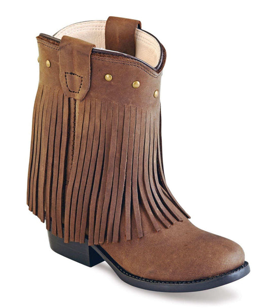 Old West Chocolate nubuck Toddler's Round Toe Boots - Old West - Flyclothing LLC