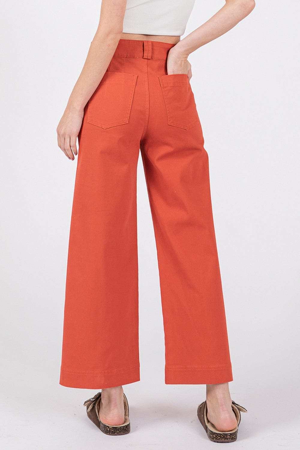 SAGE + FIG Wide Leg Cropped Pants - Trendsi - Flyclothing LLC
