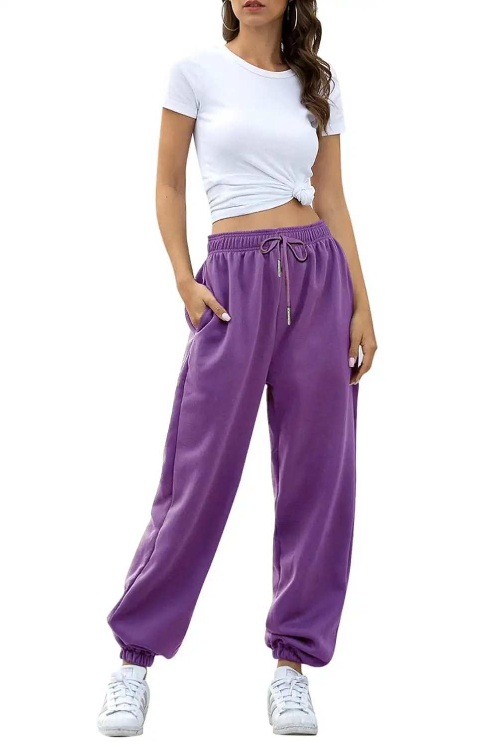 Elastic Waist Joggers with Pockets - Trendsi - Flyclothing LLC