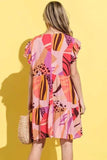 And The Why Printed Double Ruffles Sleeve Dress - Trendsi - Flyclothing LLC