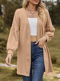 Textured Open Front Dropped Shoulder Cardigan - Trendsi - Flyclothing LLC