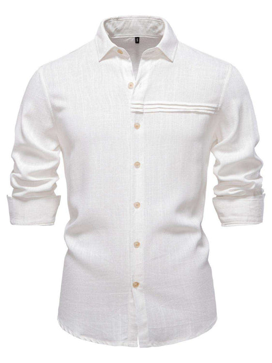 Men's Button Down Collared Neck Shirt - Trendsi - Flyclothing LLC
