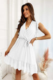 Full Size Ruffled Surplice Cap Sleeve Dress - Trendsi - Flyclothing LLC