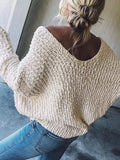 V-Neck Long Sleeve Sweater - Trendsi - Flyclothing LLC