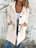 Full Size Button-Down Long Sleeve Longline Coat Plus Size - Trendsi - Flyclothing LLC