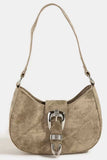 Fame Buckle Detail Hobo Shoulder Bag - Trendsi - Flyclothing LLC