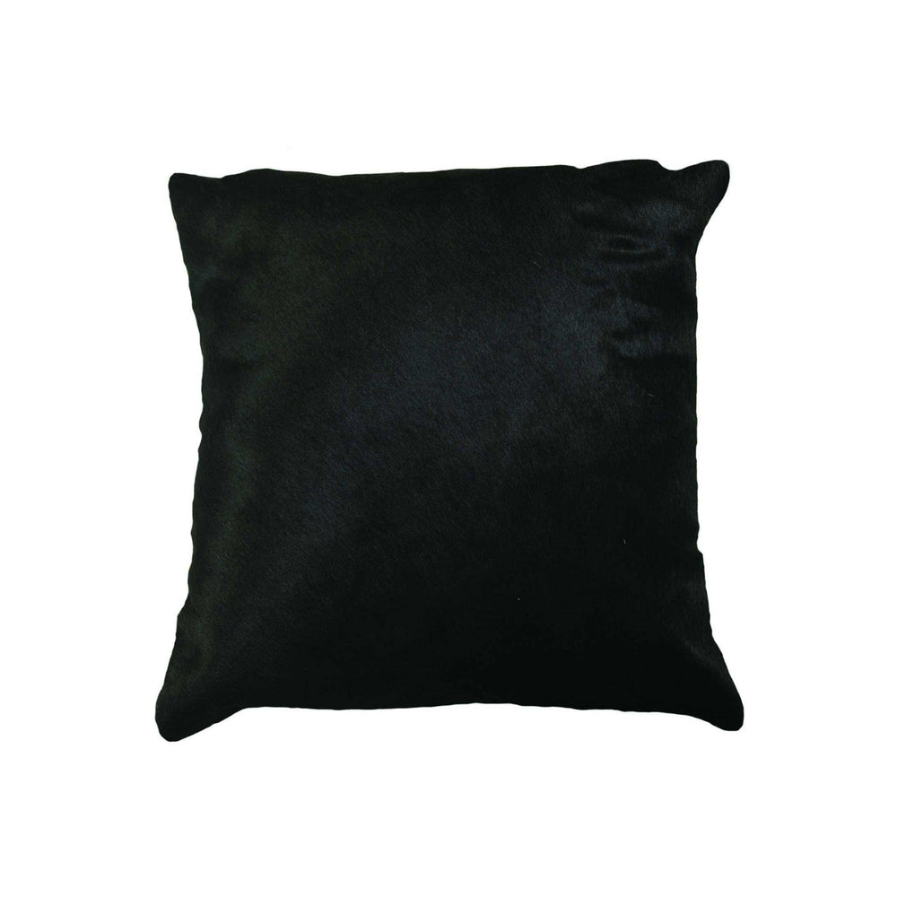 18" Black Cowhide Throw Pillow - Homeroots - Flyclothing LLC
