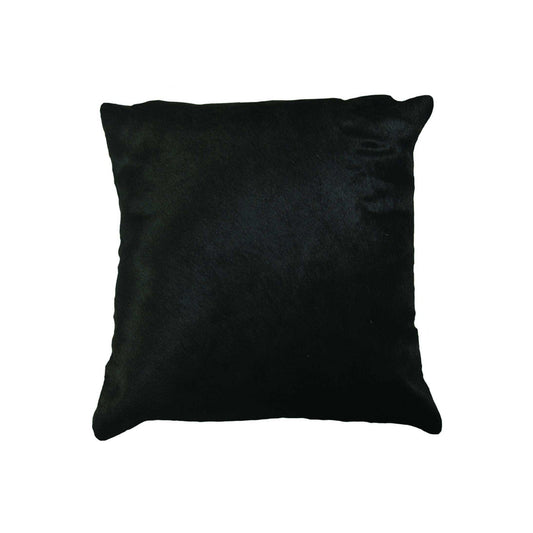 18" Black Cowhide Throw Pillow - Homeroots