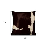18" Chocolate Cowhide Throw Pillow - Homeroots - Flyclothing LLC