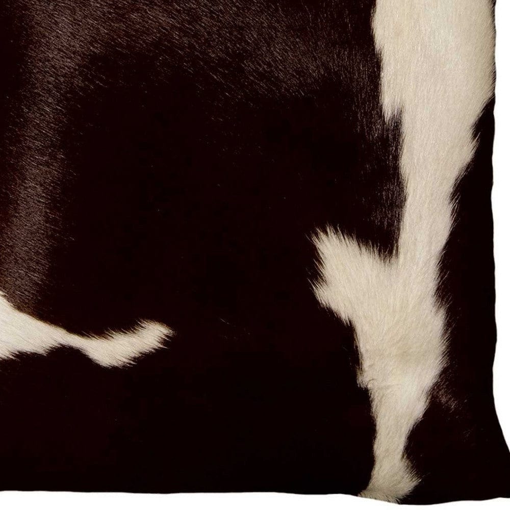 18" Chocolate Cowhide Throw Pillow - Homeroots - Flyclothing LLC