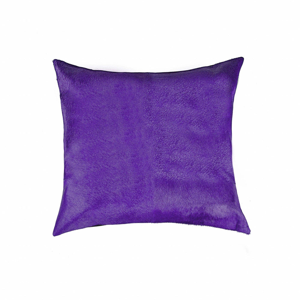 18" Purple Cowhide Throw Pillow - Homeroots - Flyclothing LLC