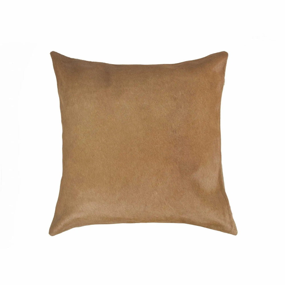 18" Tan Cowhide Throw Pillow - Homeroots - Flyclothing LLC