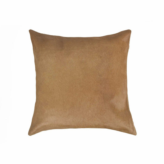 18" Tan Cowhide Throw Pillow - Homeroots