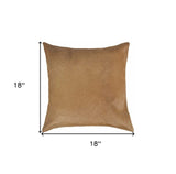 18" Tan Cowhide Throw Pillow - Homeroots - Flyclothing LLC