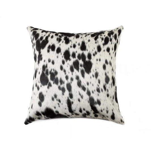 18" Black Cowhide Throw Pillow - Homeroots