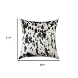 18" Black Cowhide Throw Pillow - Homeroots - Flyclothing LLC