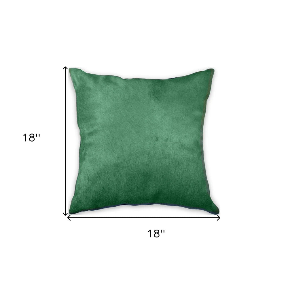 18" Verde Cowhide Throw Pillow - Homeroots - Flyclothing LLC