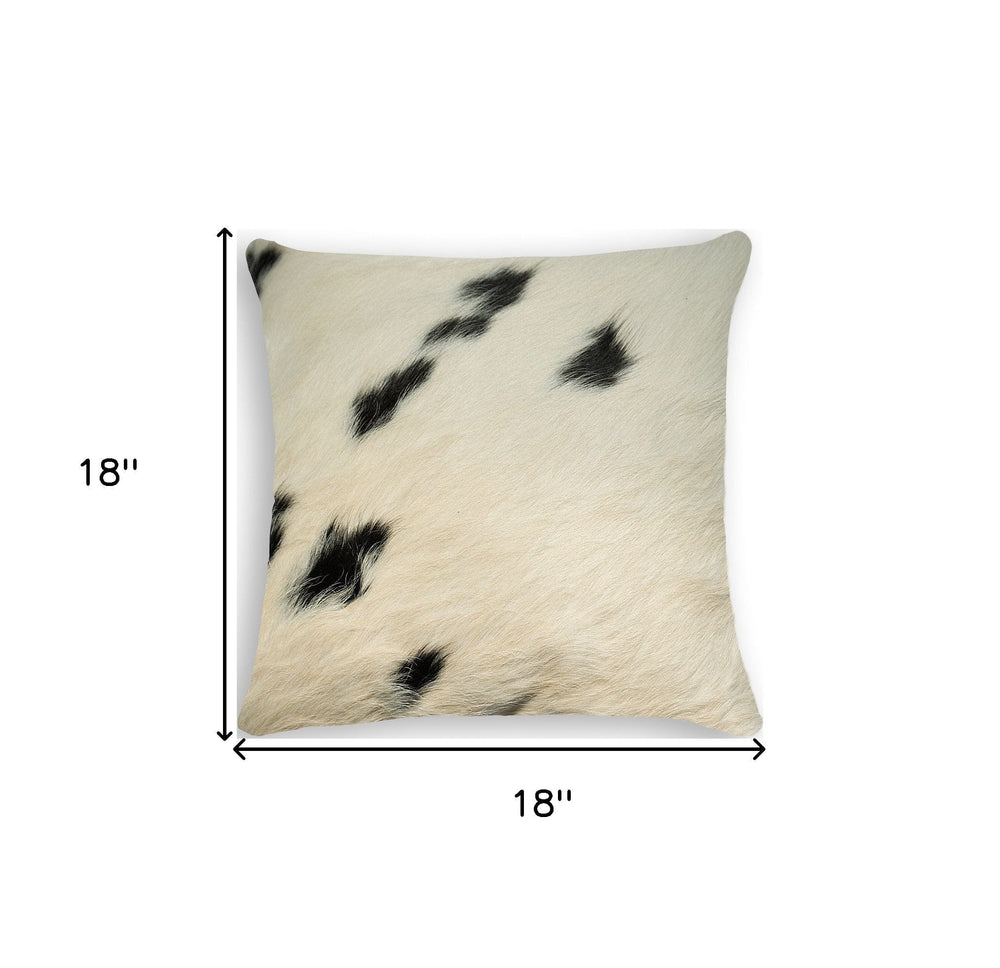 18" Black and White Cowhide Throw Pillow - Homeroots - Flyclothing LLC