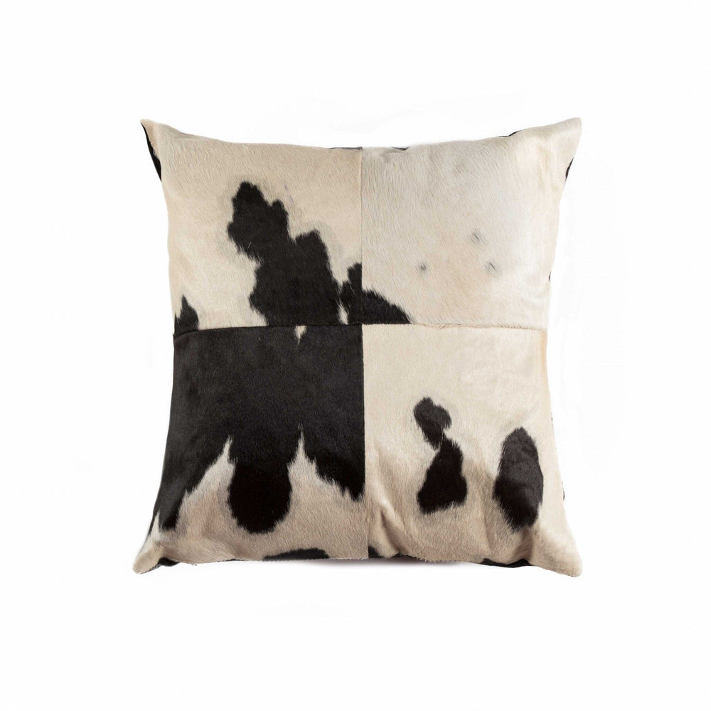 18" Black and White Cowhide Throw Pillow - Homeroots - Flyclothing LLC