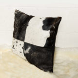 18" Black and White Cowhide Throw Pillow - Homeroots - Flyclothing LLC