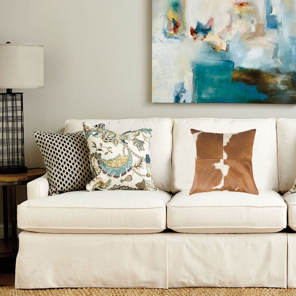 18" X 18" X 5" White And Brown Quattro Pillow - Homeroots - Flyclothing LLC