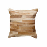 18" Tan Cowhide Throw Pillow - Homeroots - Flyclothing LLC
