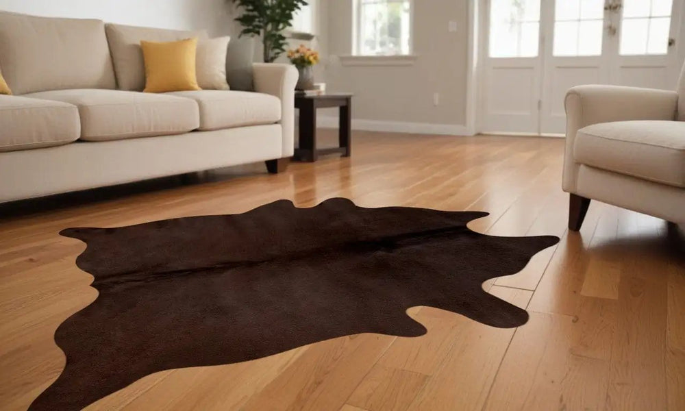 72" X 84" Chocolate Cowhide - Rug - Homeroots - Flyclothing LLC