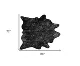 Black And Silver Cowhide Animal Print Area Rug - Homeroots - Flyclothing LLC